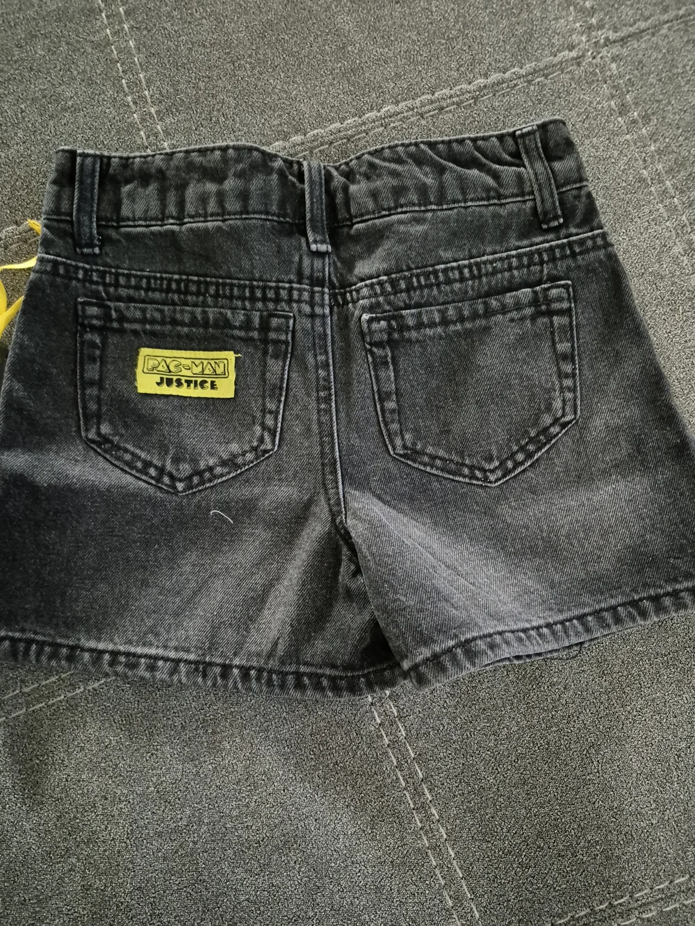 Justice Kids' Black Pac-Man Print Denim Shorts